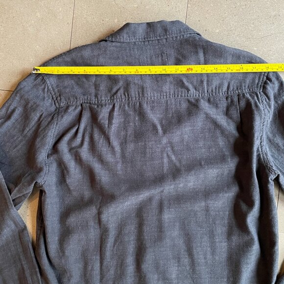 Luxury Rails Men's Wyatt Shirt in Black Chambray Cotton-Size Small - Picture 12 of 13